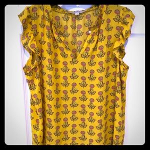 LOFT yellow blouse size L